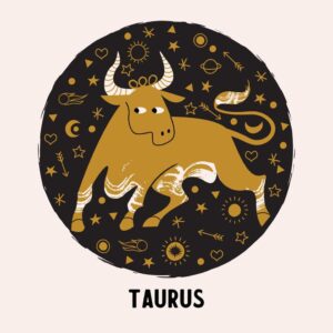 MONTHLY HOROSCOPE taurus is a sign of the zodiac horoscope and astrology illustration in a flat style vector